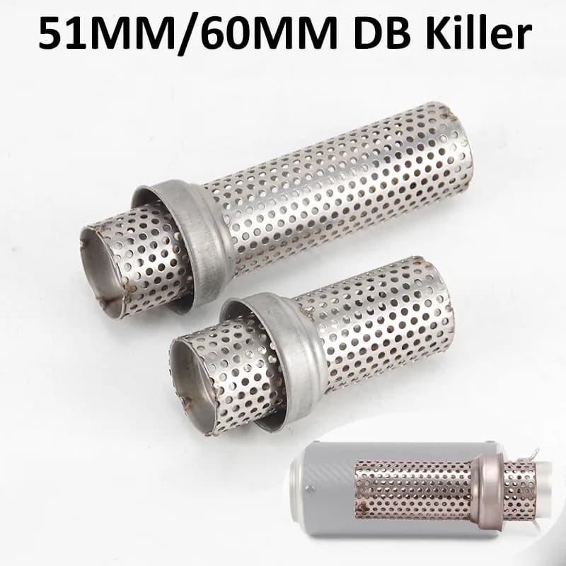 51mm 60mm universel DB tueur catalyseur sans lacet Moto silencieux bruit son échappement Moto évasio