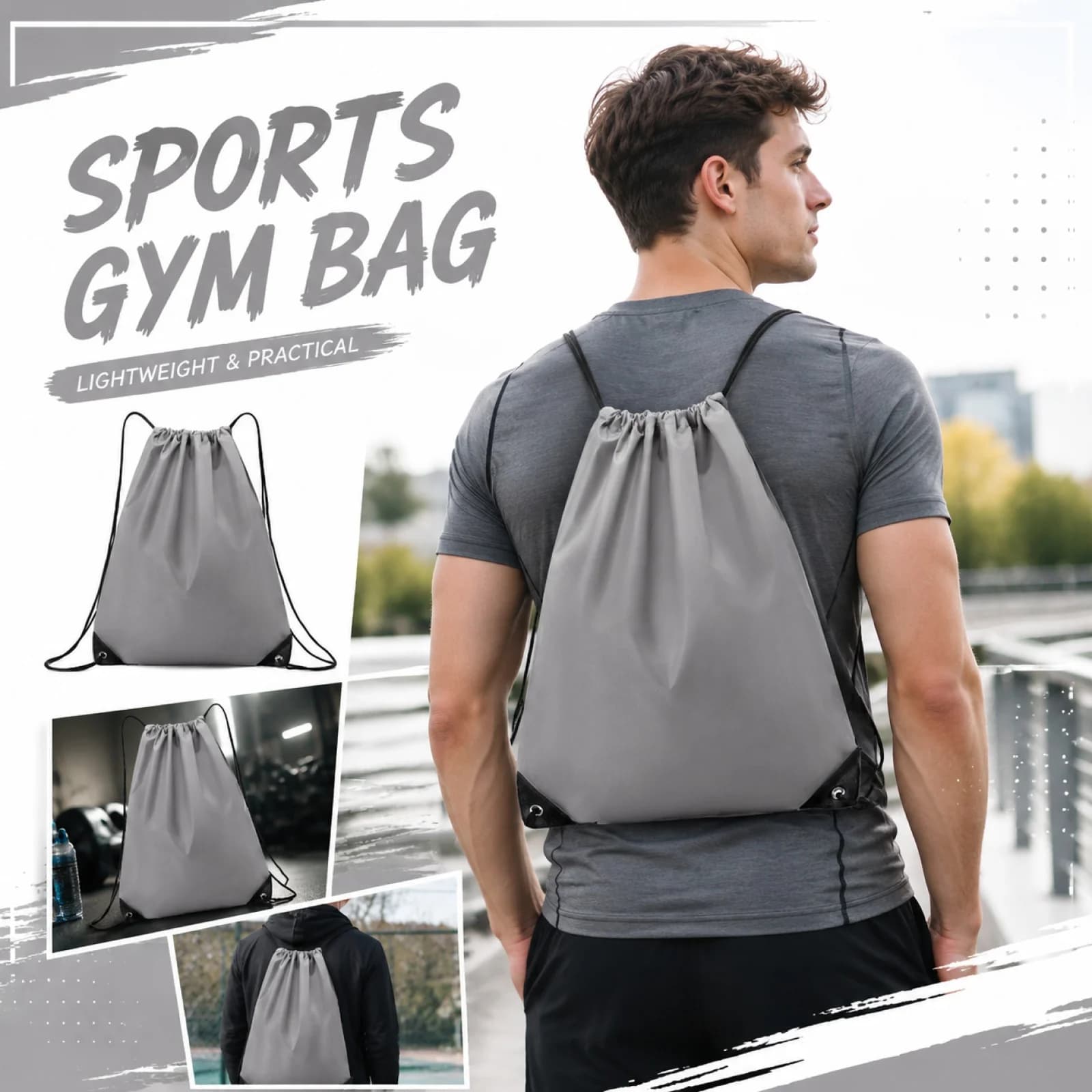 Sacs à dos imperméables à cordon de serrage, pliables et légers, sacs de sport et de fitness, sacs à