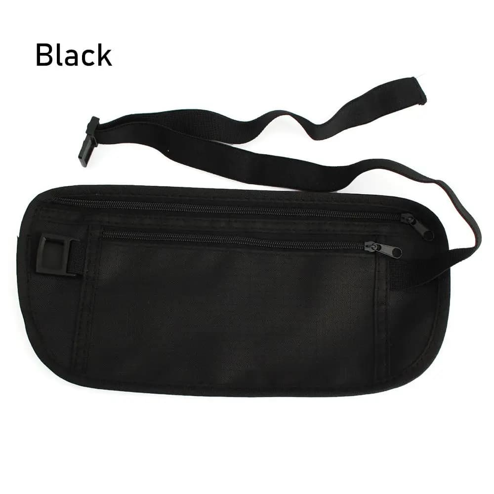 Sac banane discret en tissu, pochette de voyage antivol, ceinture porte-monnaie, portefeuille, sac d