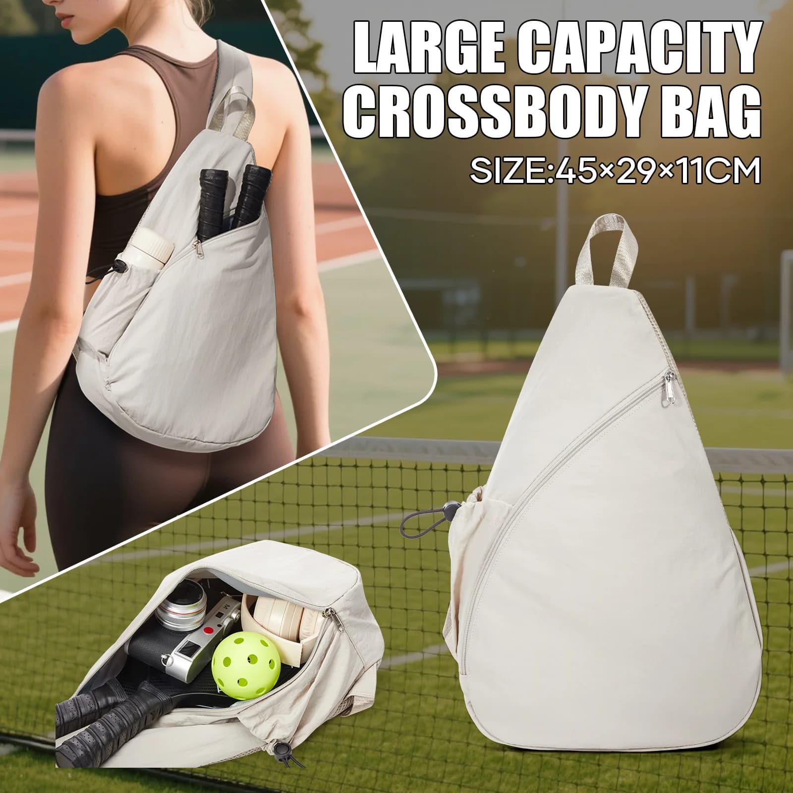 Sac à dos bandoulière de sport pour raquettes, sac à dos bandoulière pour pickleball, pour équipemen
