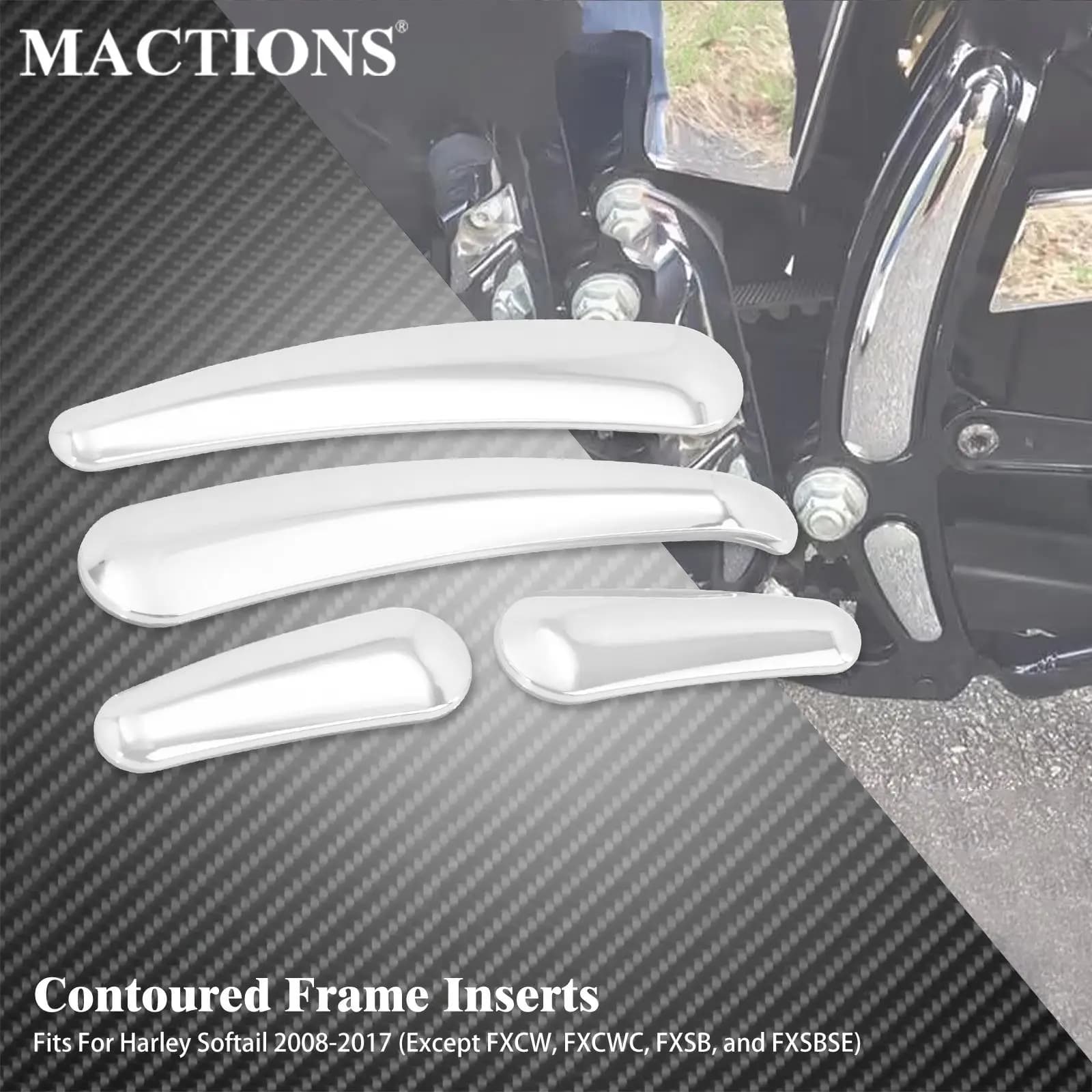 4xMoto 3D bras oscillant cadre insérer couverture chromée pour Harley Heritage Softail personnalisé