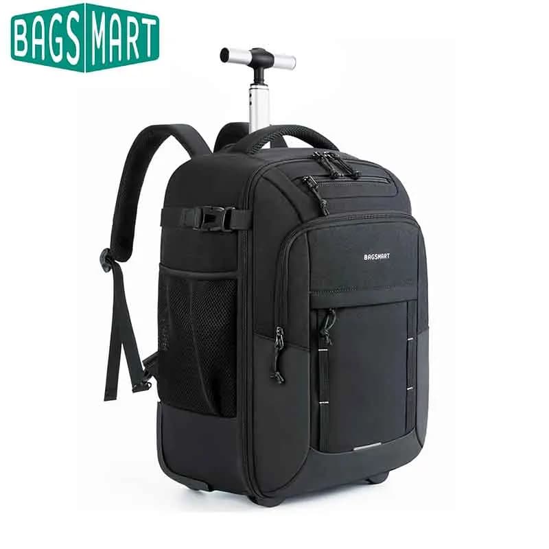 BAGSMART Sac à dos roulant pour ordinateur portable 17 pouces résistant à l'eau grande capacité 40L