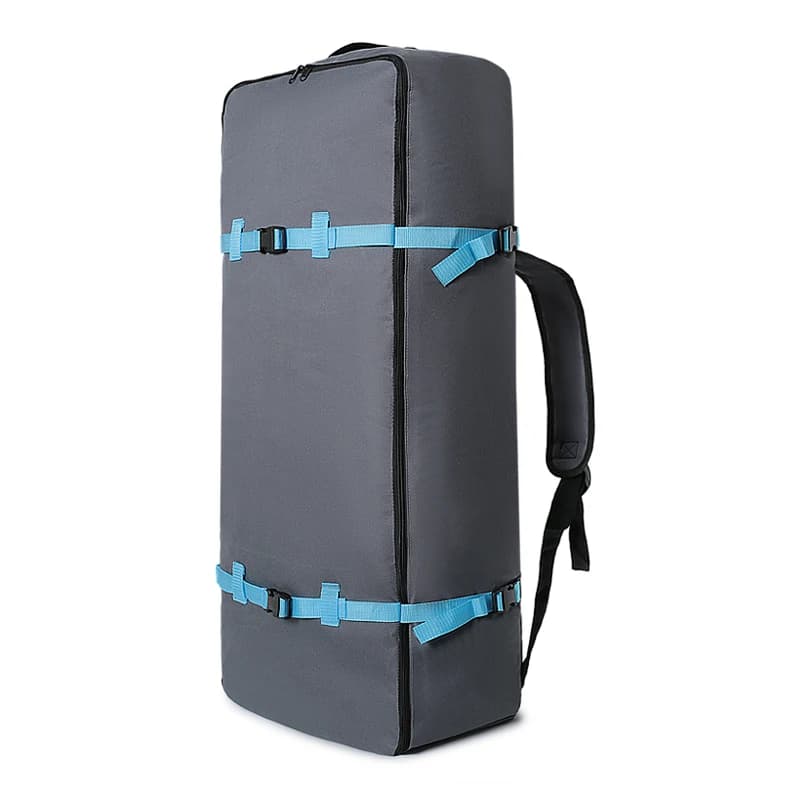 Sac à dos pour planche à pagaie en tissu Oxford gris avec sangles renforcées externes, sac à dos pou