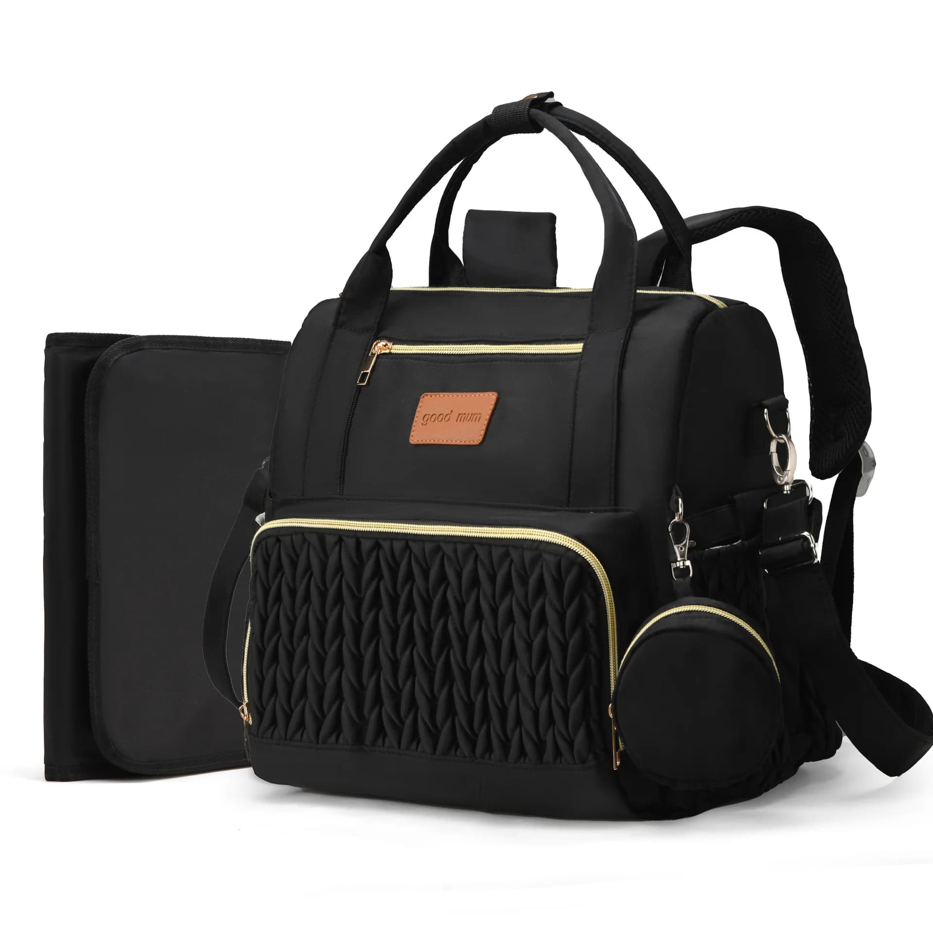 Sac à dos pour couches, sacs à langer multifonctionnels, sac à dos de voyage avec sangles pour pouss