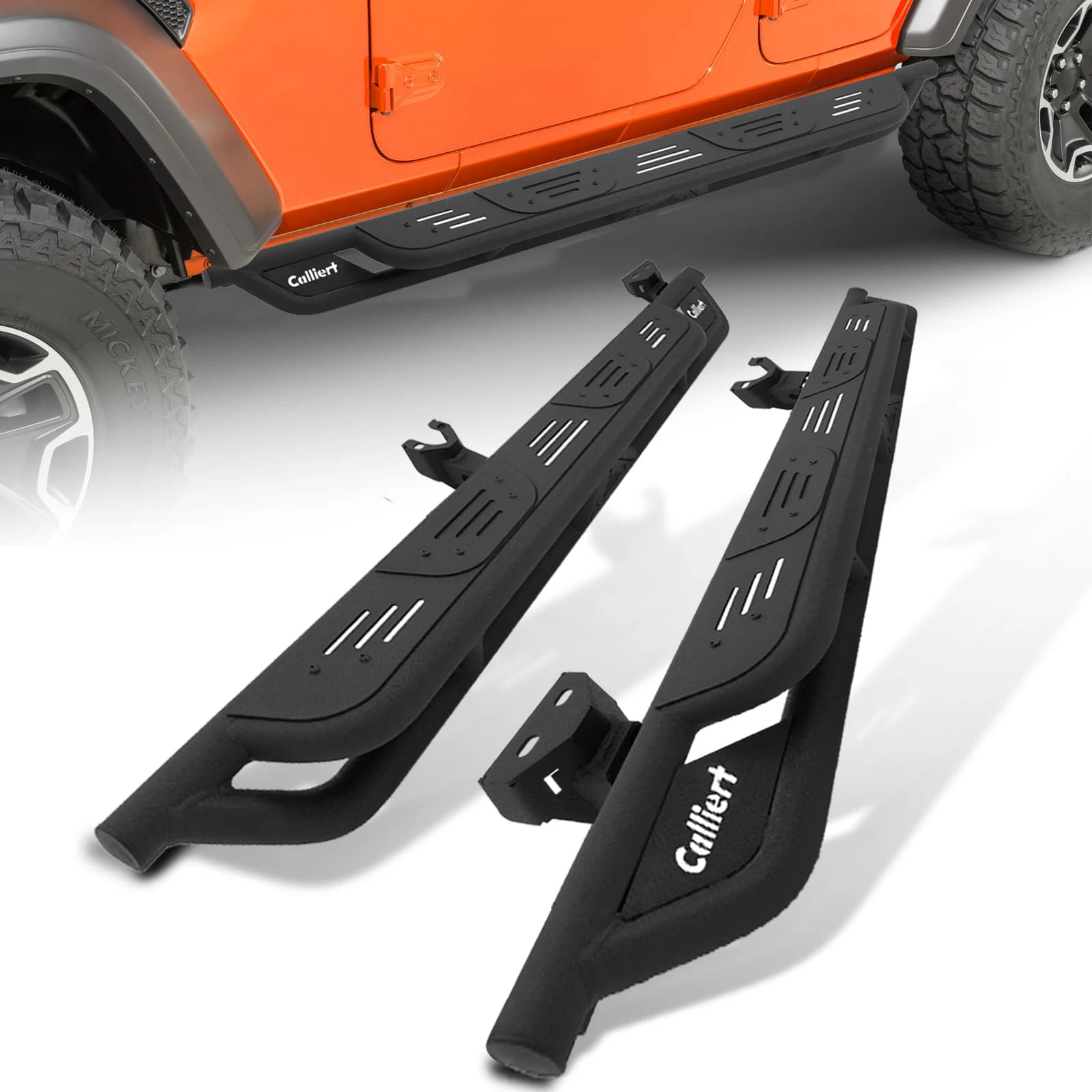 2018-2025 pour Jeep Wrangler JL 4 portes noir mat marchepieds nouvelles barres Nerf en acier escabea