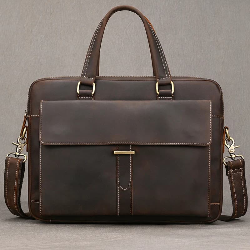 Porte-documents en cuir véritable pour hommes