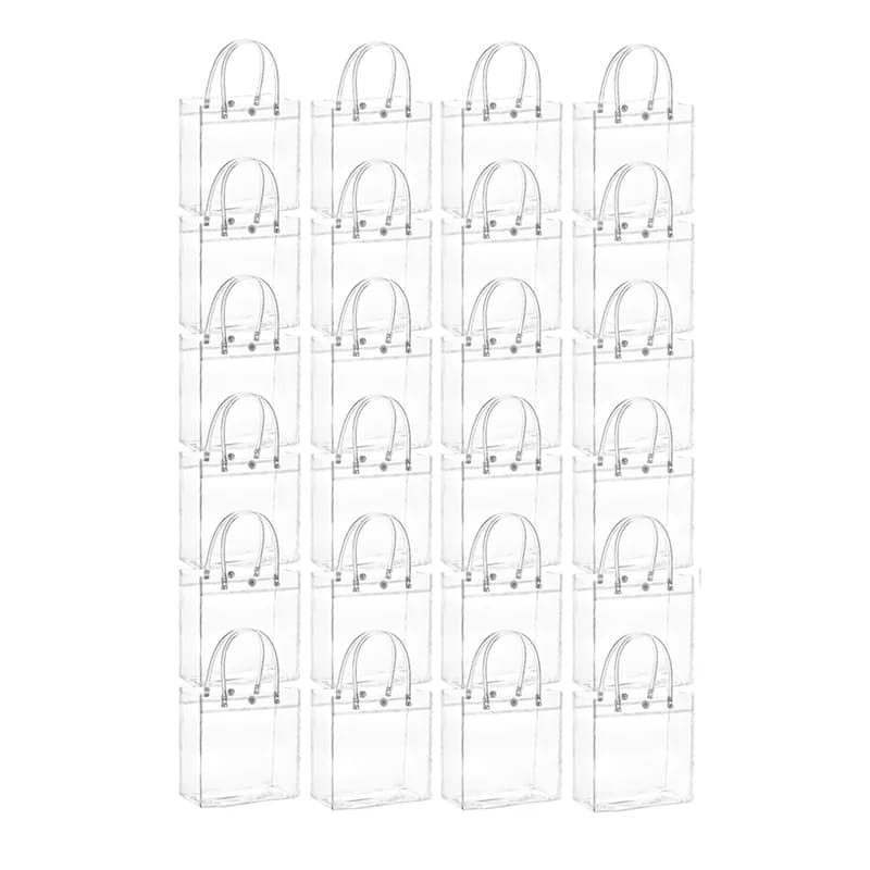 A69e20pcs sac cadeau Transparent avec poignée emballage cadeau de bonbons de mariage sac fourre-tout