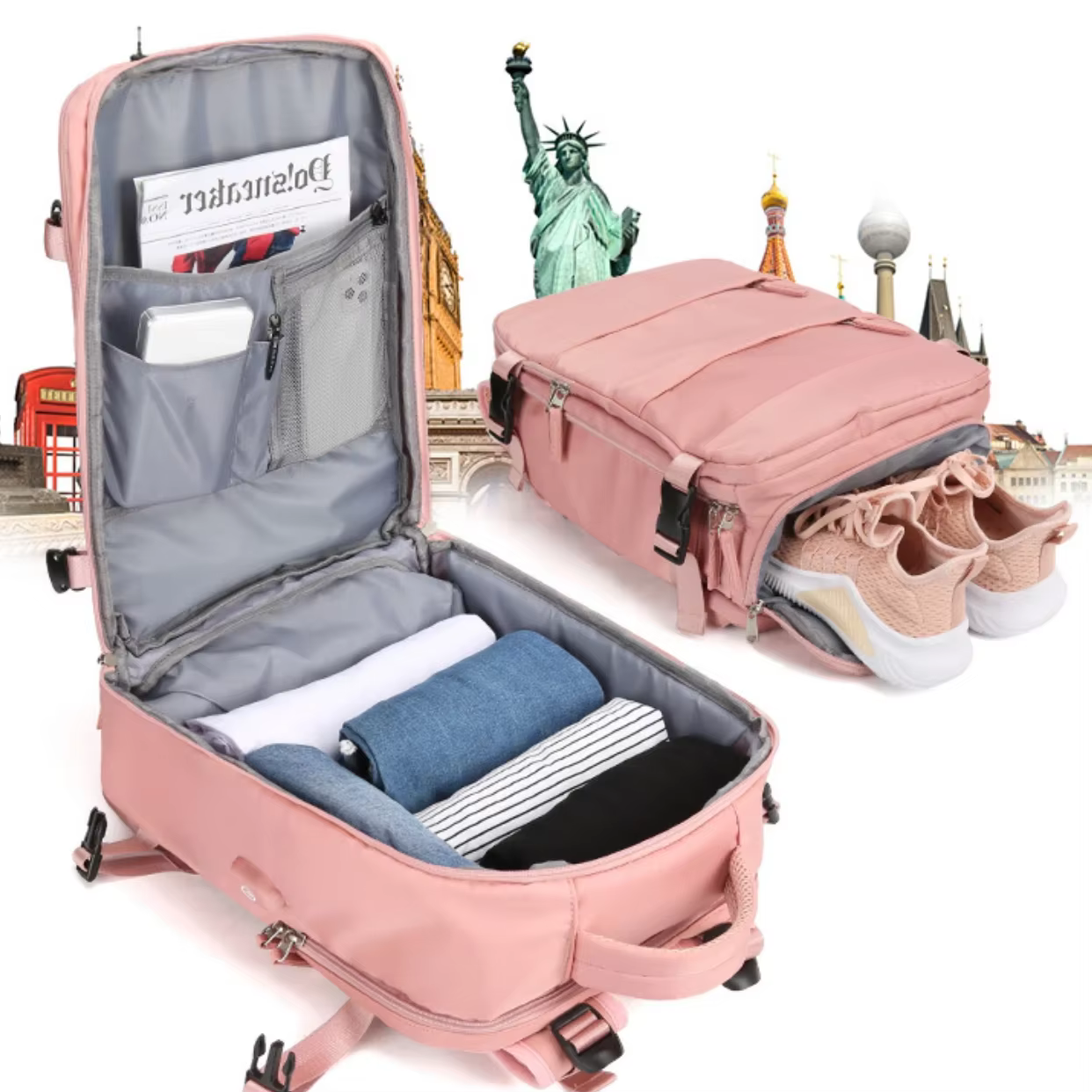 Sac à dos de voyage pour femmes, sac à dos de cabine Wizzair 40x30x20 avion, sac décontracté étanche