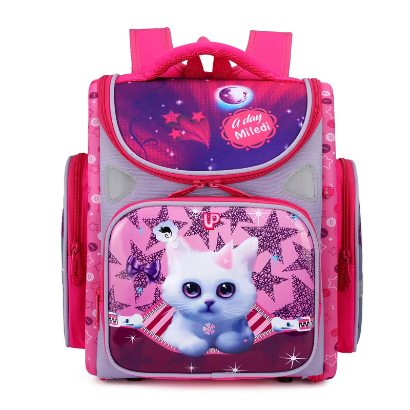 Sac à Dos Orth4WD pour Fille, Cartoon 3D, Chat, Oligchool, École Primaire, 1ère à la 3ème Année, Nou