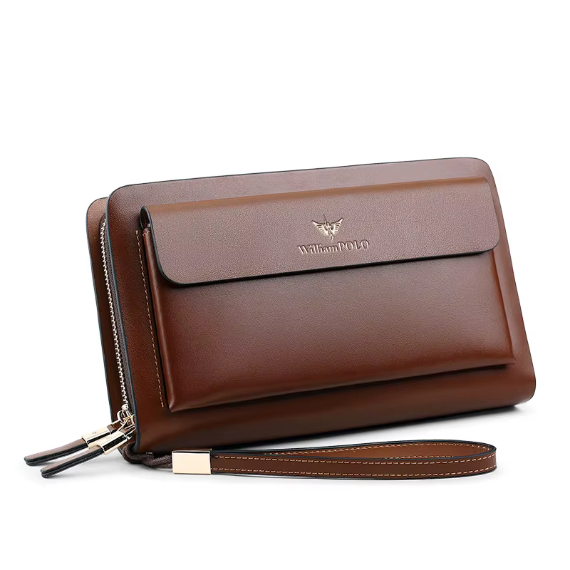 Pochettes de marque en croûte de cuir pour hommes d'affaires, organisateur de cartes de crédit pour 