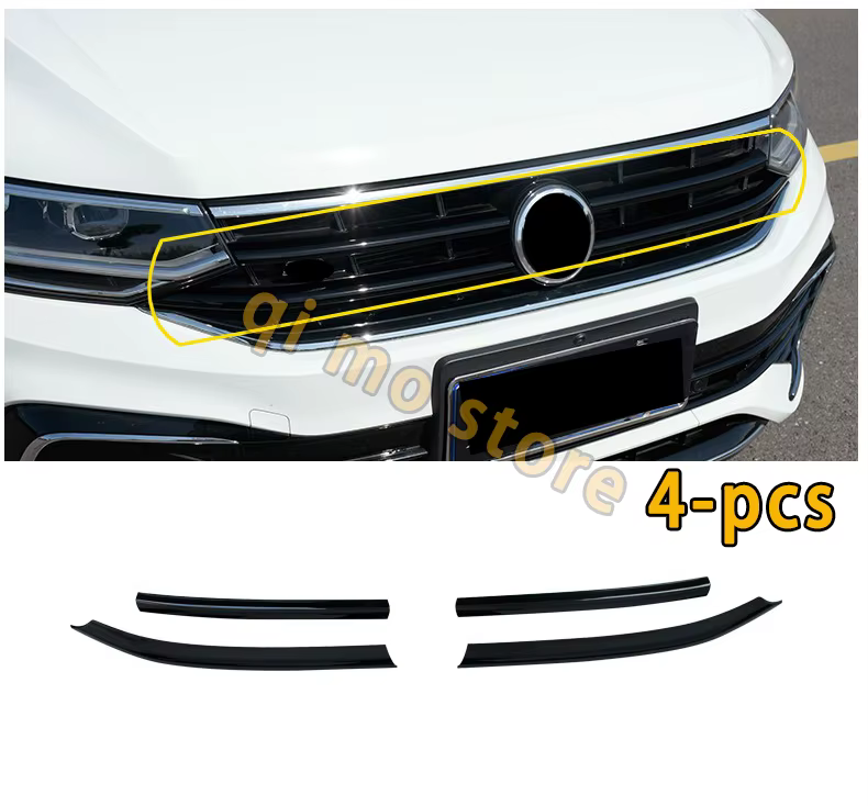 Styling automobile pour Tiguan MK2, calandre noire brillante R 2020 2021 2022, calandre avant noire 