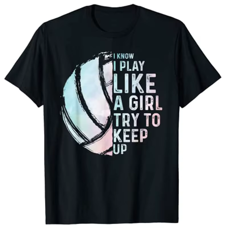 Conception de volley-ball drôle filles femmes jeunes adolescents amateurs de sport t-shirts hauts