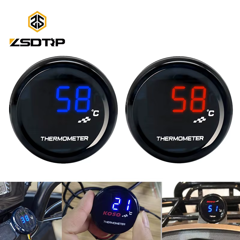 ZSDTRP universel KOSO i-GEAR compteur étanche rouge/bleu LCD affichage numérique 12V KOSO i-GEAR the