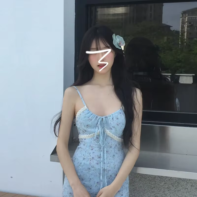 Chicly-Robe à fleurs pour femmes, vêtement féminin, doux, sexy, slim, mode française, vacances, nouv