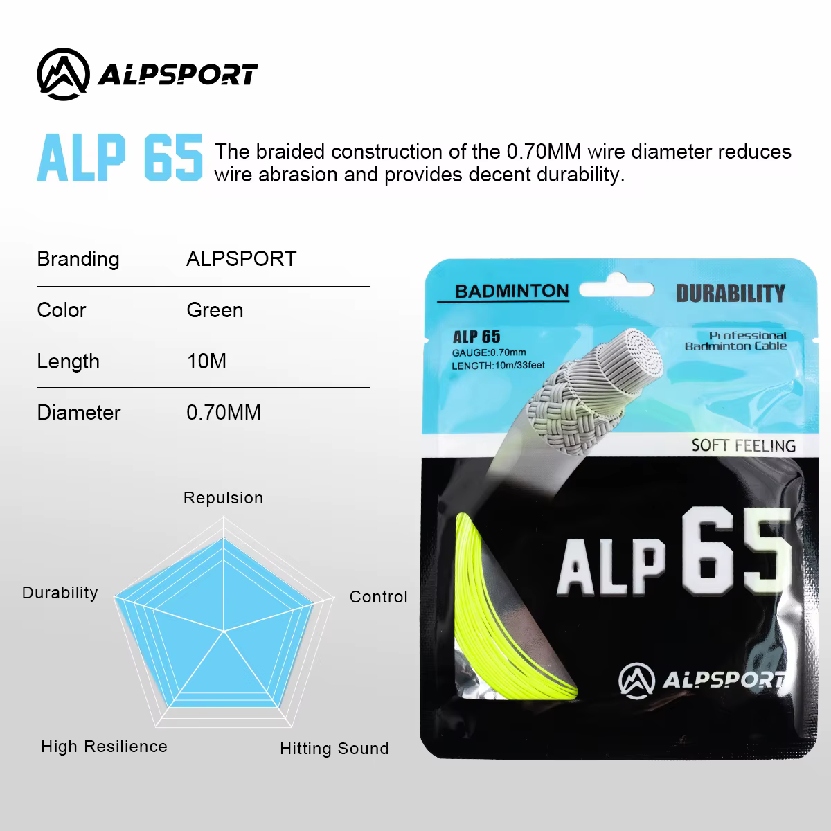 Alpsport Bg65 Raquettes de badminton Cordes Importé Original Légale Souple Durable Fibre de carbone 