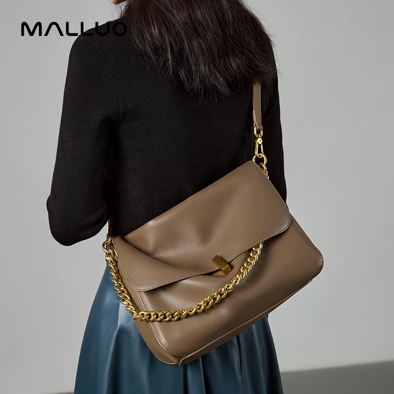 Grand Sac à Main en Cuir de Vache group pour Femme, Sacoche de Luxe Solide, à Rabat, Style Coréen