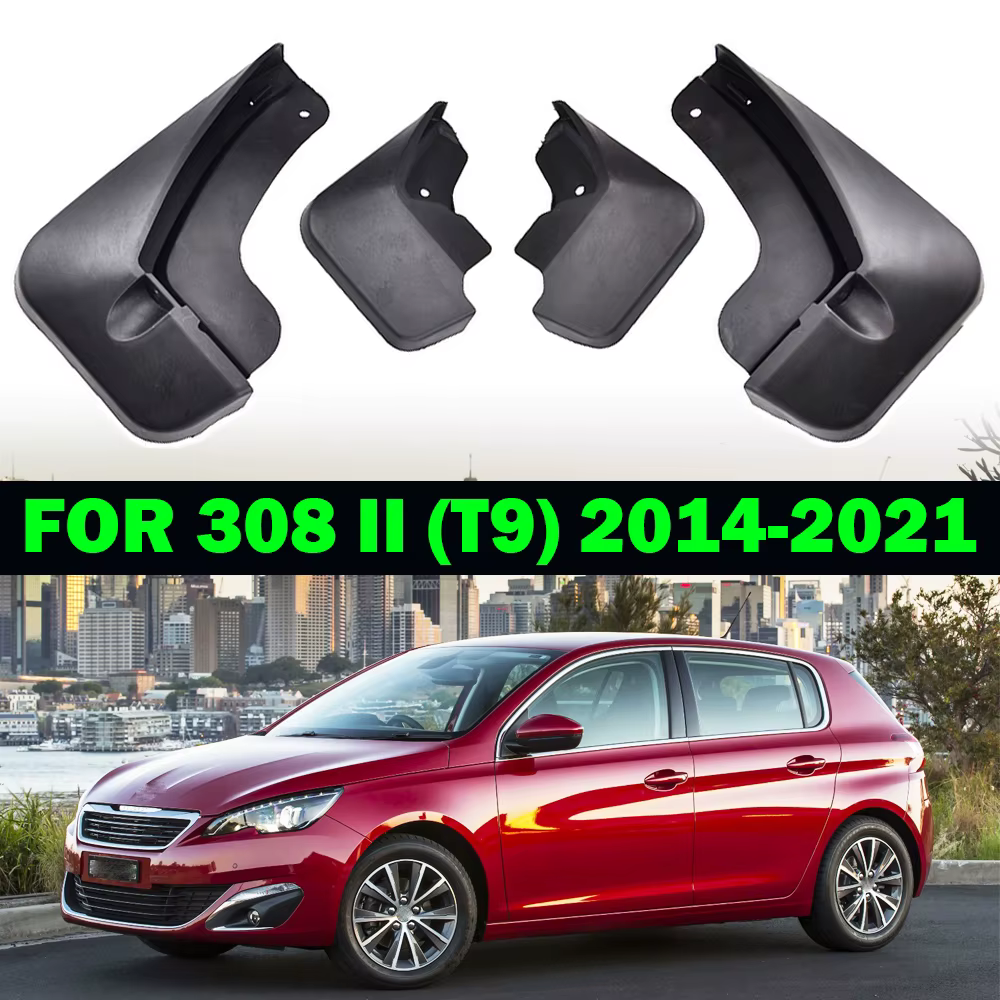 4x pour Peugeot 308 Mk2 T9 2014 - 2021 hayon garde-boue garde-boue garde-boue avant arrière 2015 201