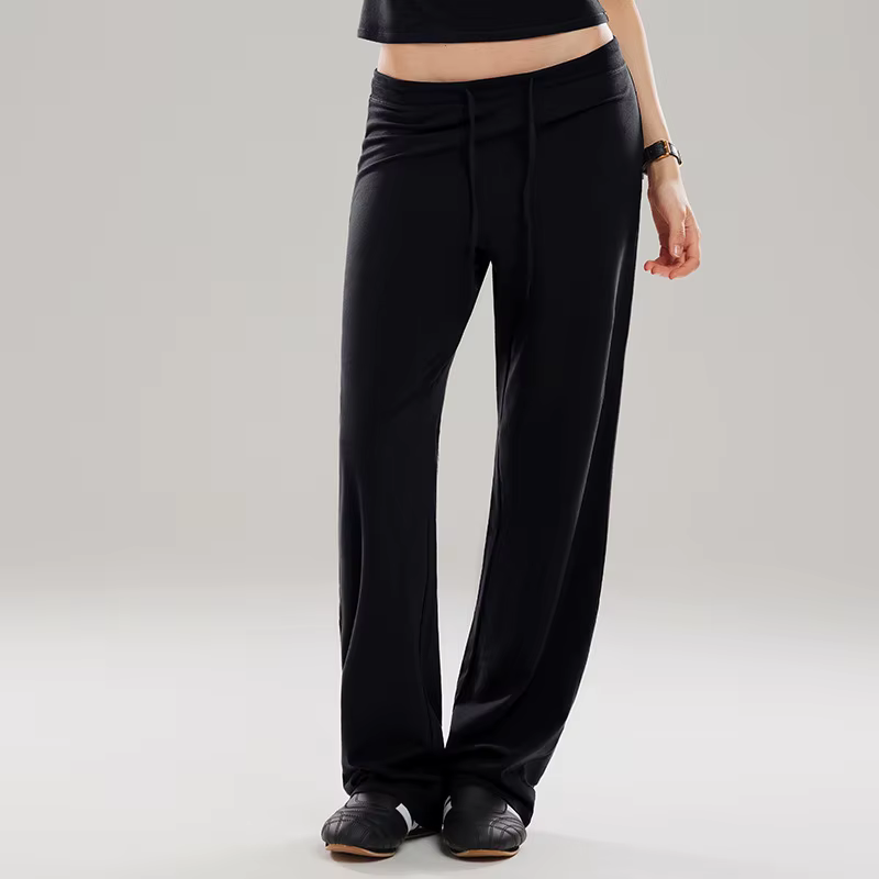 Nouveau pantalon de yoga sport large pour femme, pantalon d'été ample et fluide à taille haute pour 