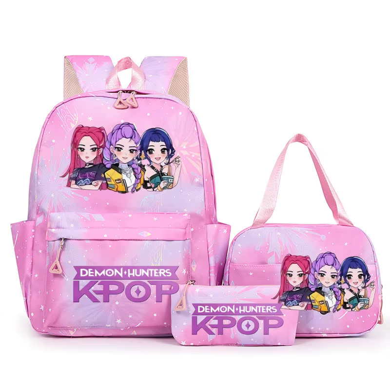 Sac à dos KPop Demon Hunter pour adolescents, cartable de grande capacité avec sac à bandoulière pou