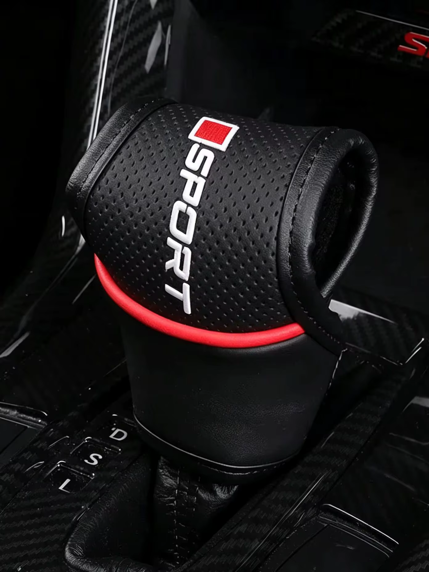 Housse de levier de vitesse en cuir sport antidérapante - Poignée ergonomique antidérapante, design 