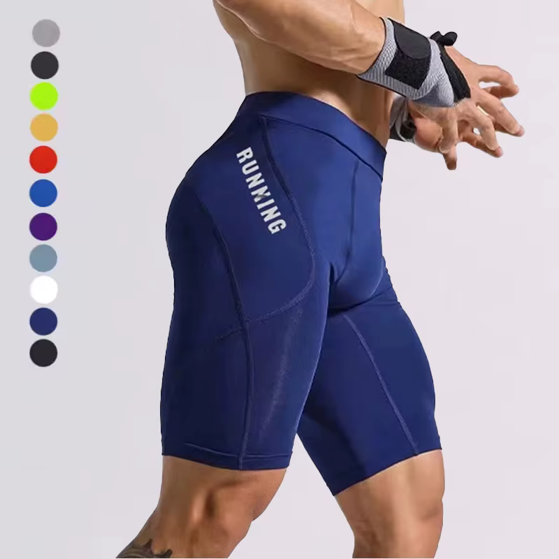 Hommes musculation Shorts Fitness entraînement entrejambe culotte de gymnastique mâle Muscle vivant 