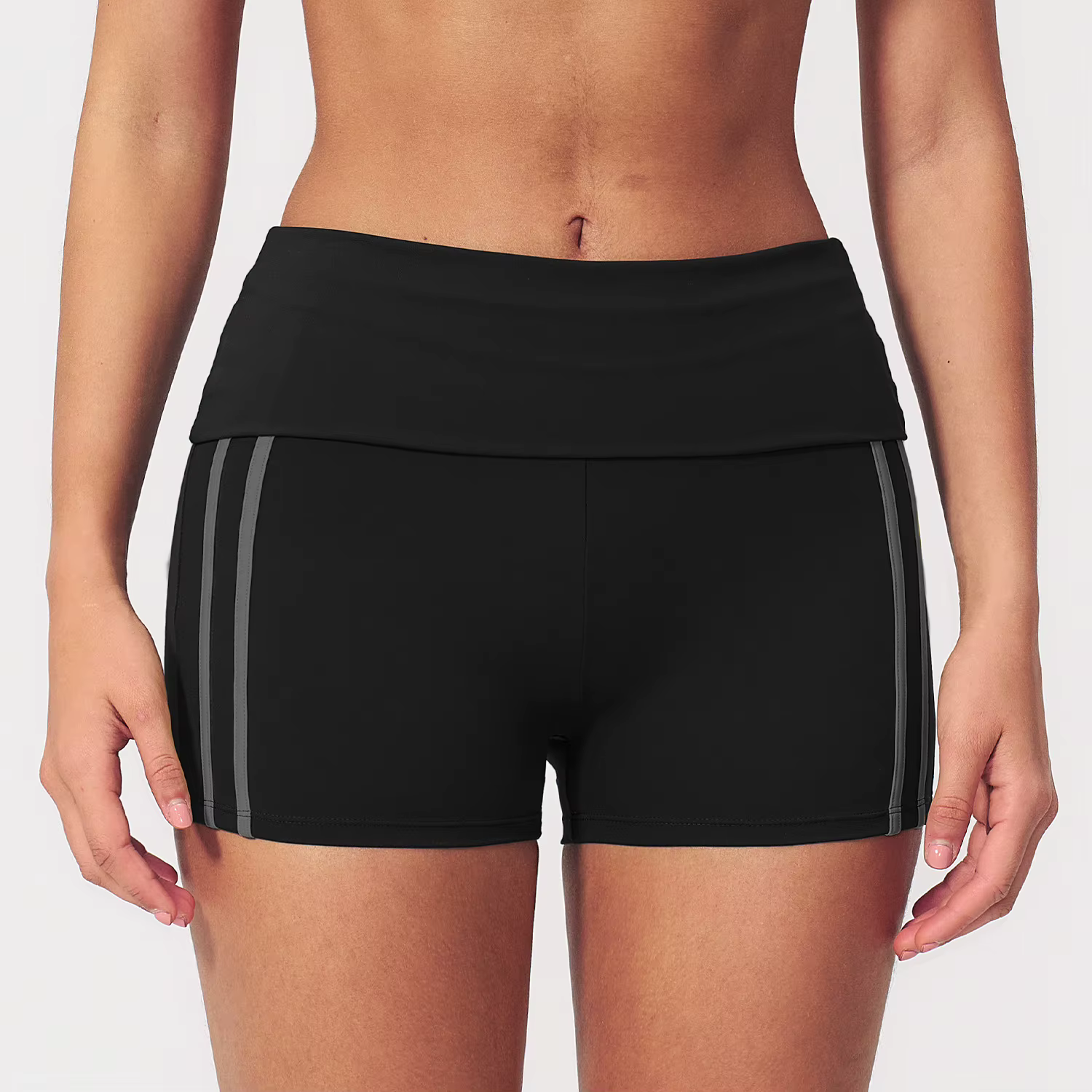 Shorts de sport pour femmes, taille haute, élastiques, effet seconde peau, pour fitness, yoga, gym e