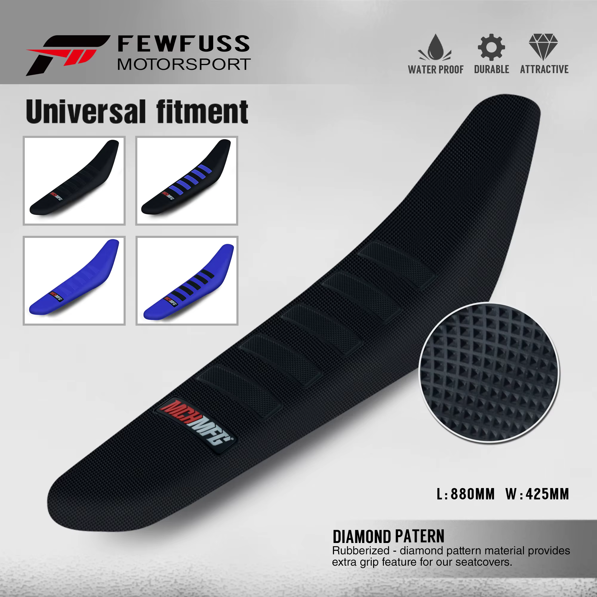 FEWFUSS coussin de siège de moto housse de siège étanche pour KTM Husqvarna SUZUKI HONDA SXF KXF CRF
