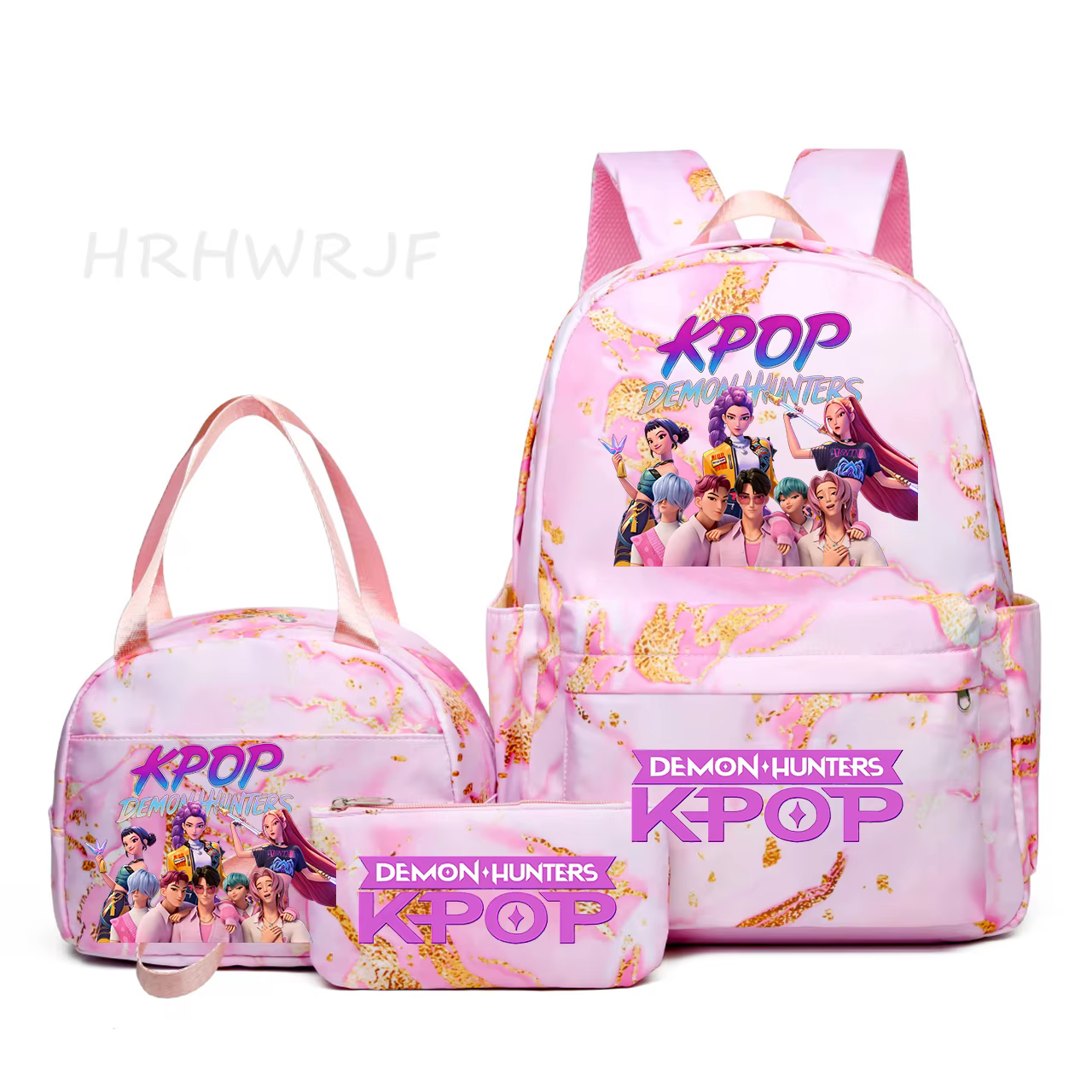 Nouveau sac à dos HUNTR/X KPop Demon Hunter pour étudiantes, sac à dos dégradé avec sacs à lunch, gr
