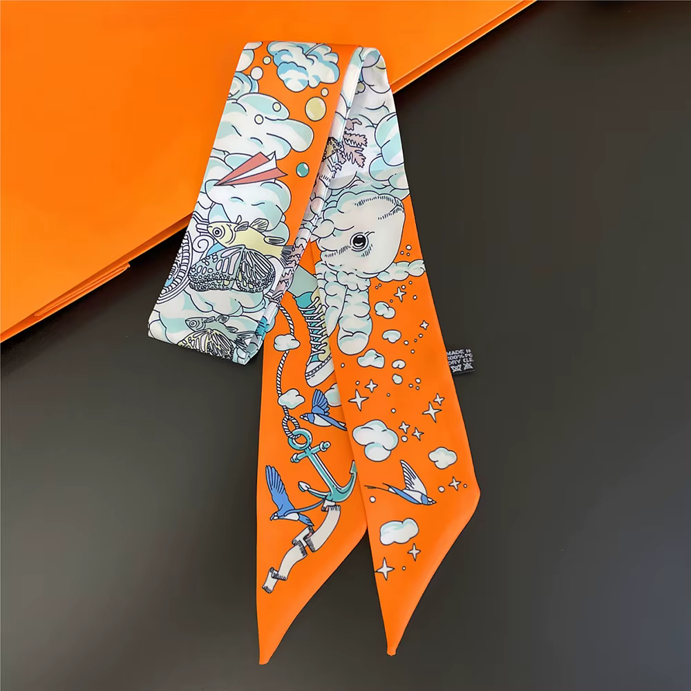 Femmes ruban de soie écharpe sac à main poignée Wrap sac femmes filles tête cheveux poignet ruban éc