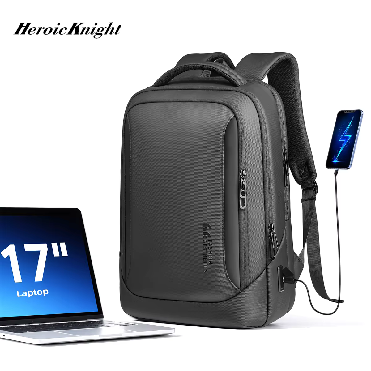 Heroic Knight – sac à dos d'affaires classique, étanche, pour ordinateur de 17 pouces, minimaliste, 