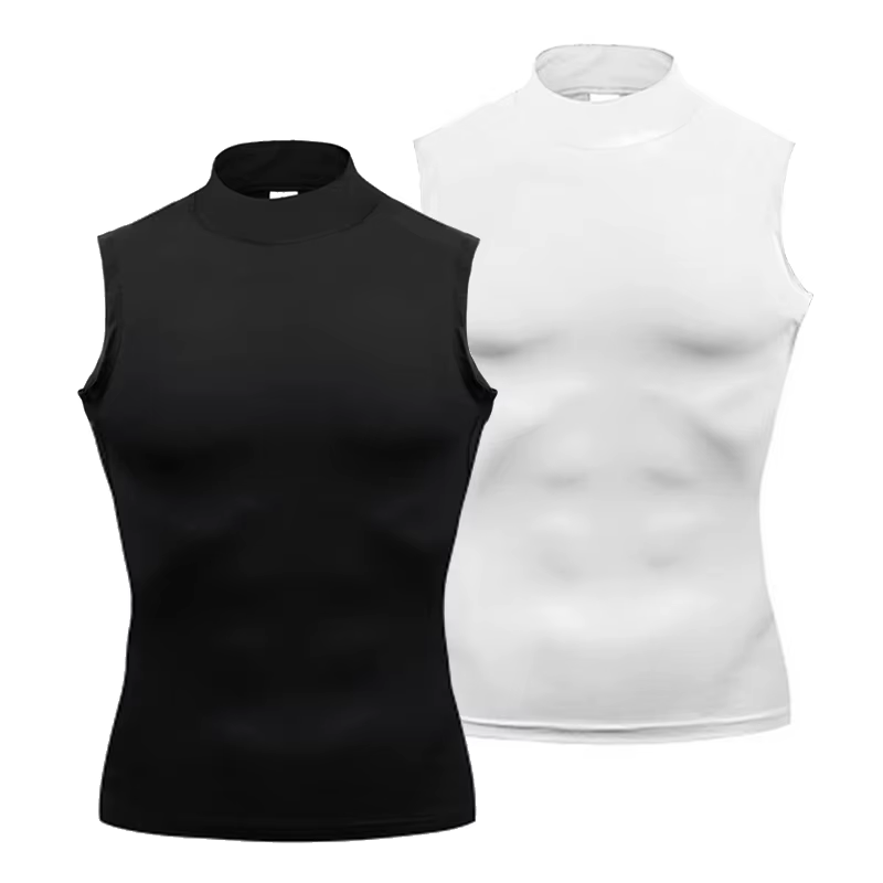 Chemise de Compression hommes débardeur de gymnastique vêtements de Fitness musculaire col roulé Spo