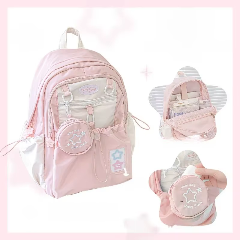 Sac à dos coréen pour fille, sac d'école mignon, grand sac de voyage féminin, sac initié au lycée, m