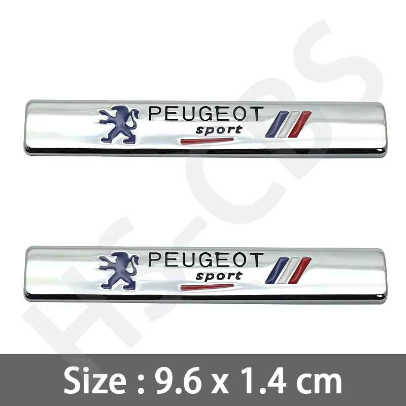 2 autocollants métalliques pour voiture, emblèmes de logo sportif pour ailes et portes, compatibles 
