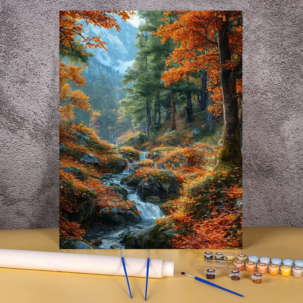 Peinture à l'huile de paysage chinois par numéros, dessin de montagne par numéros, peinture acryliqu