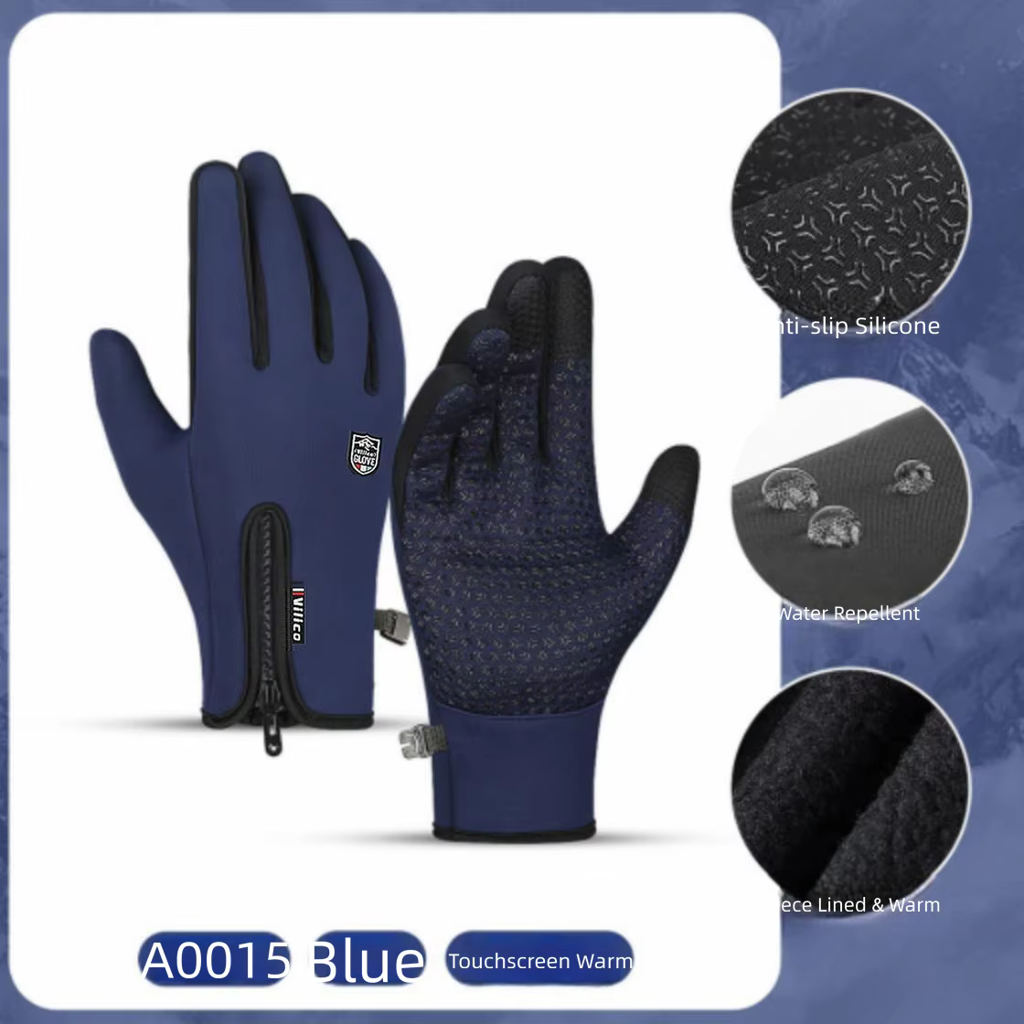 Gants de sport d'hiver pour hommes et femmes, coupe-vent, compatibles avec les écrans tactiles, anti