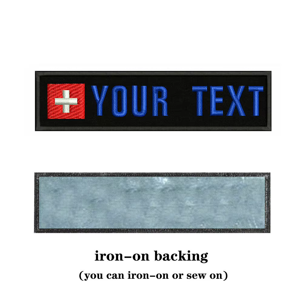 Swiss Feel Switzerland-Écusson brodé avec nom et texte personnalisés, badge rayé, fer sur ou patchs,