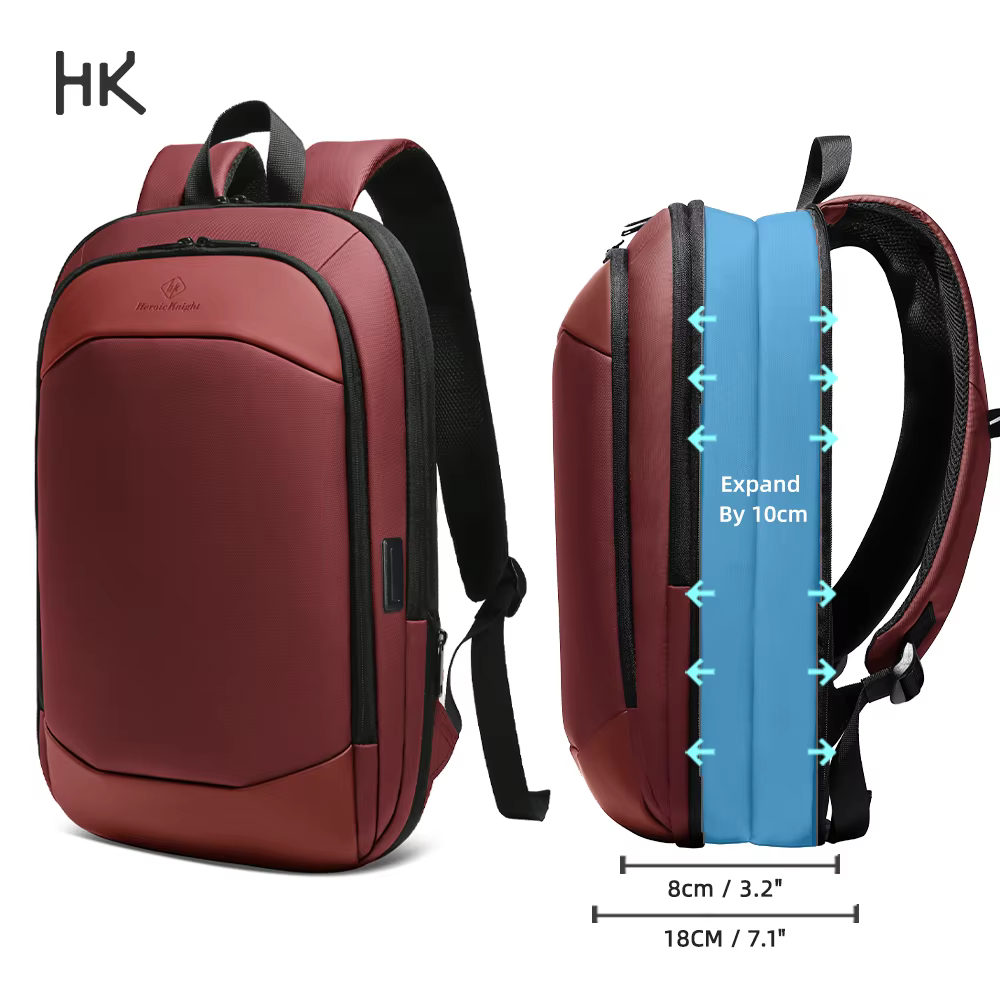 Sac à dos extensible pour ordinateur portable HK, sac à dos de voyage fin et tendance pour homme, im