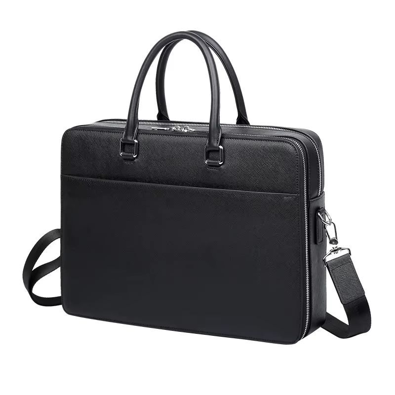 Porte-documents en croûte de cuir pour homme, sac à main de luxe en cuir de vache, Vintage, pour ord