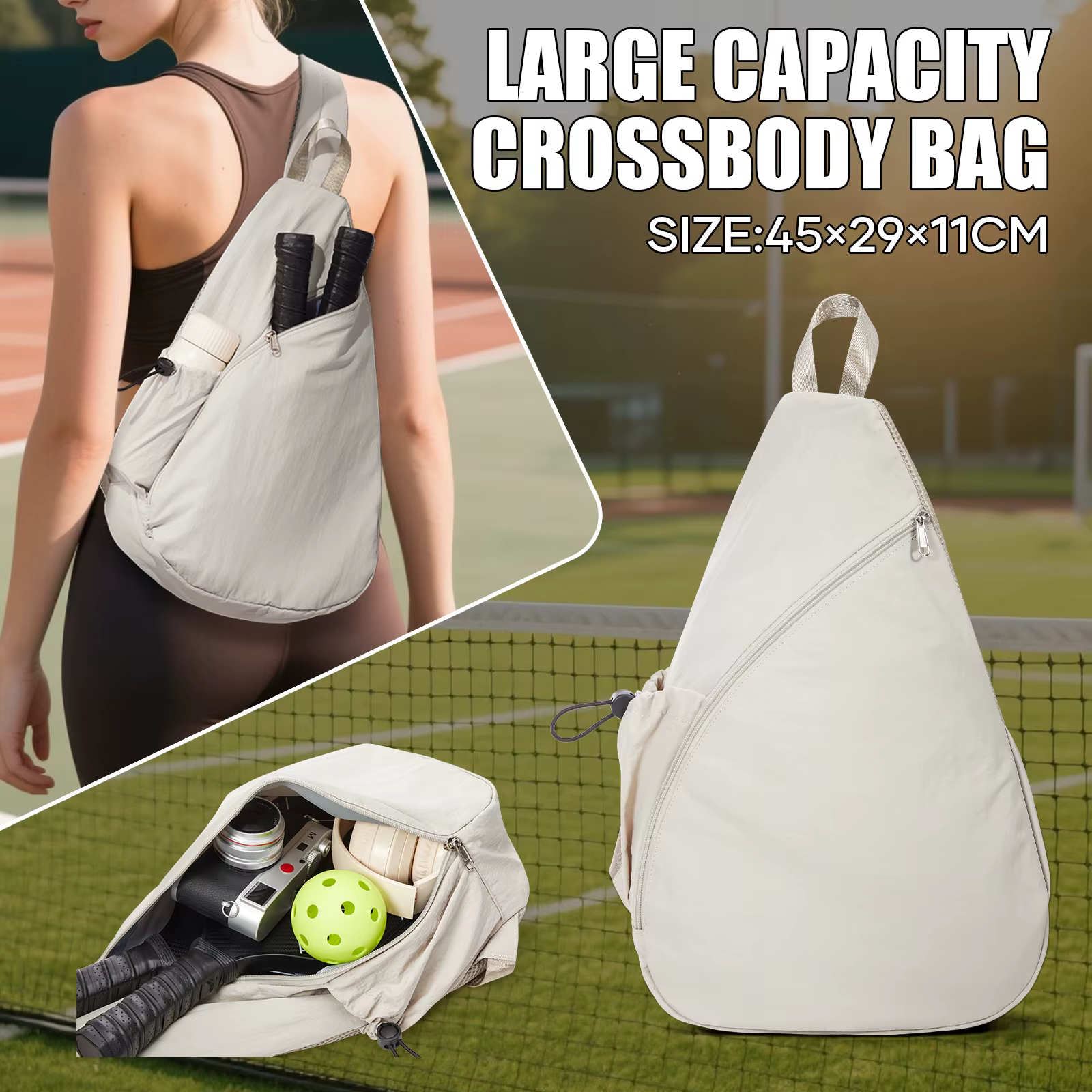 Sac à dos bandoulière de sport pour raquettes, sac à dos bandoulière pour pickleball, pour équipemen