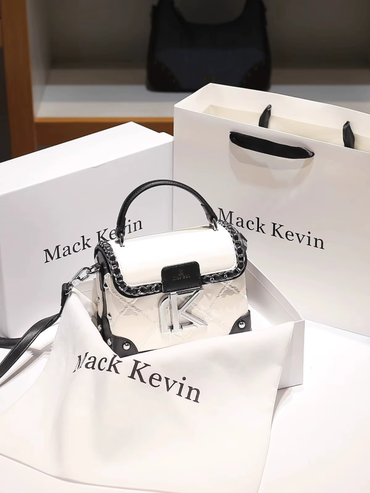 Sac à main carré en cuir de haute qualité pour femmes, nouvelle mode et populaire, couleur contrasté