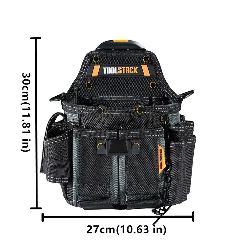 TOOLSTACK Sac de rangement pour outils d'électricien et de charpentier, grande capacité, multifoncti