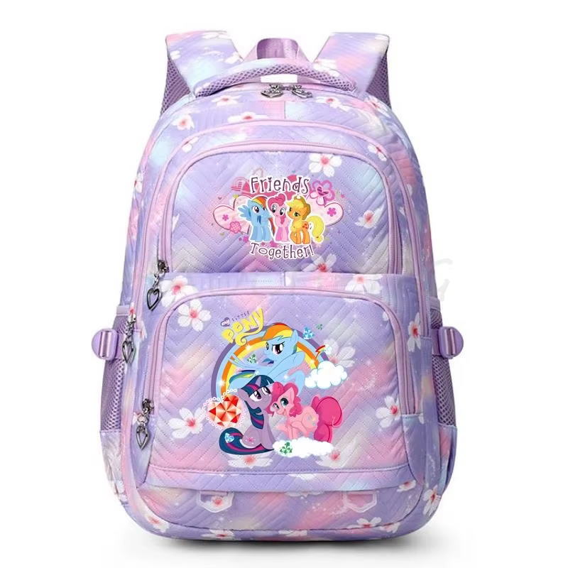 Nouveau sac à dos My Little Pony, sacs d'école colorés de grande capacité pour filles, garçons, étud