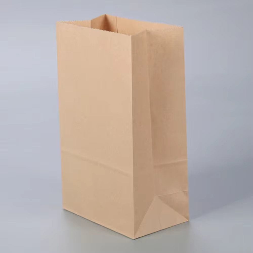 50 sacs en papier kraft jetables à fond carré, non résistants à l'huile, sacs à emporter, sacs d'emb