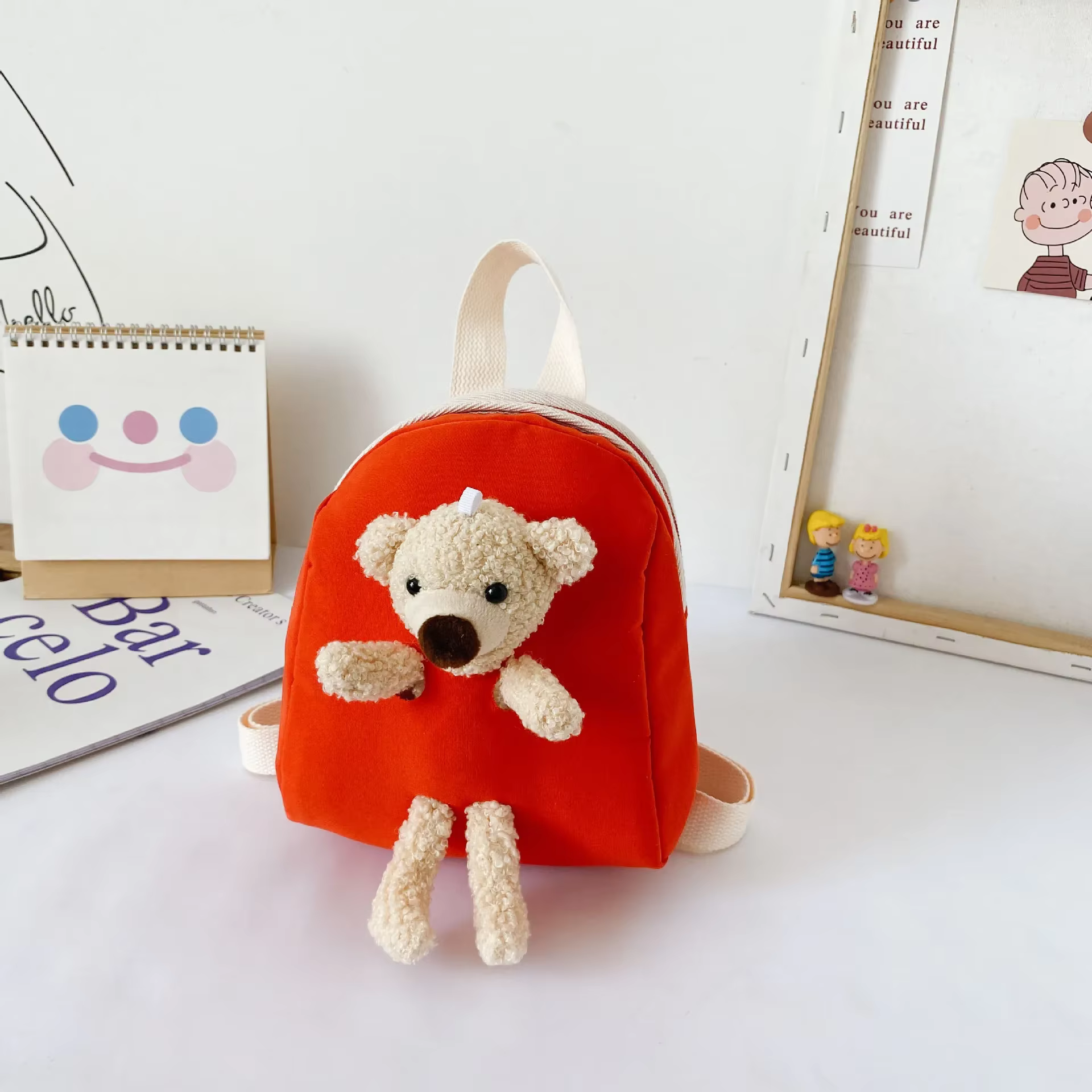 Sac à Dos en Peluche pour Enfants de Maternelle, Interrupteur Cartoon Mignon pour Bébés, Nouveau-Nés