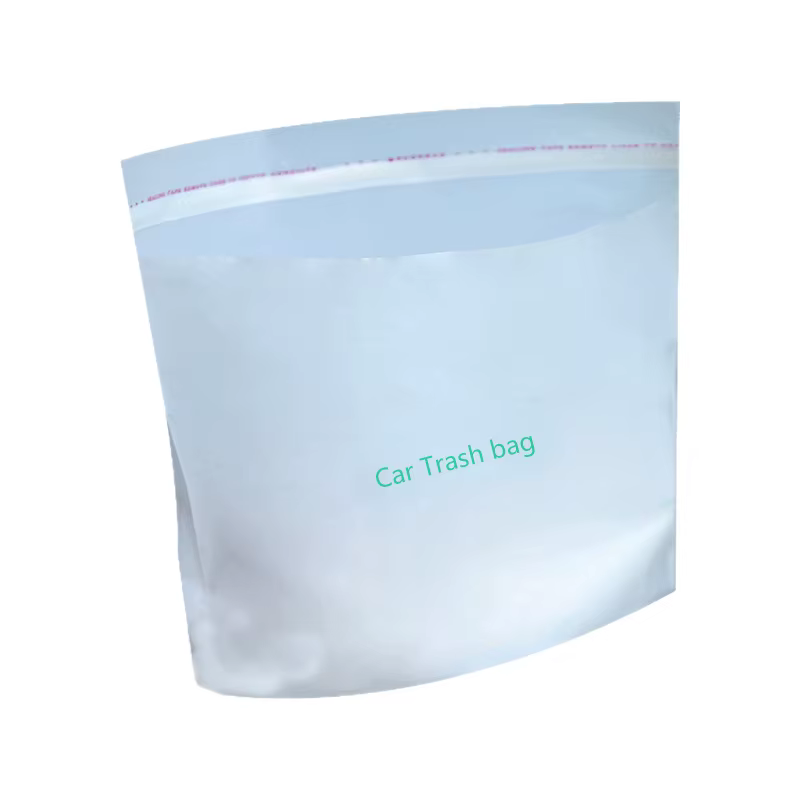 Poubelle de voiture autoportante, sac à déchets portable pour véhicule avec motif lettres anglaises,