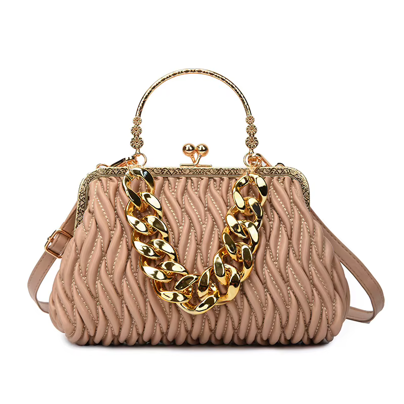 Sac de soirée élégant au design français tendance, nouveau sac à main pliable à chaîne, sac bandouli