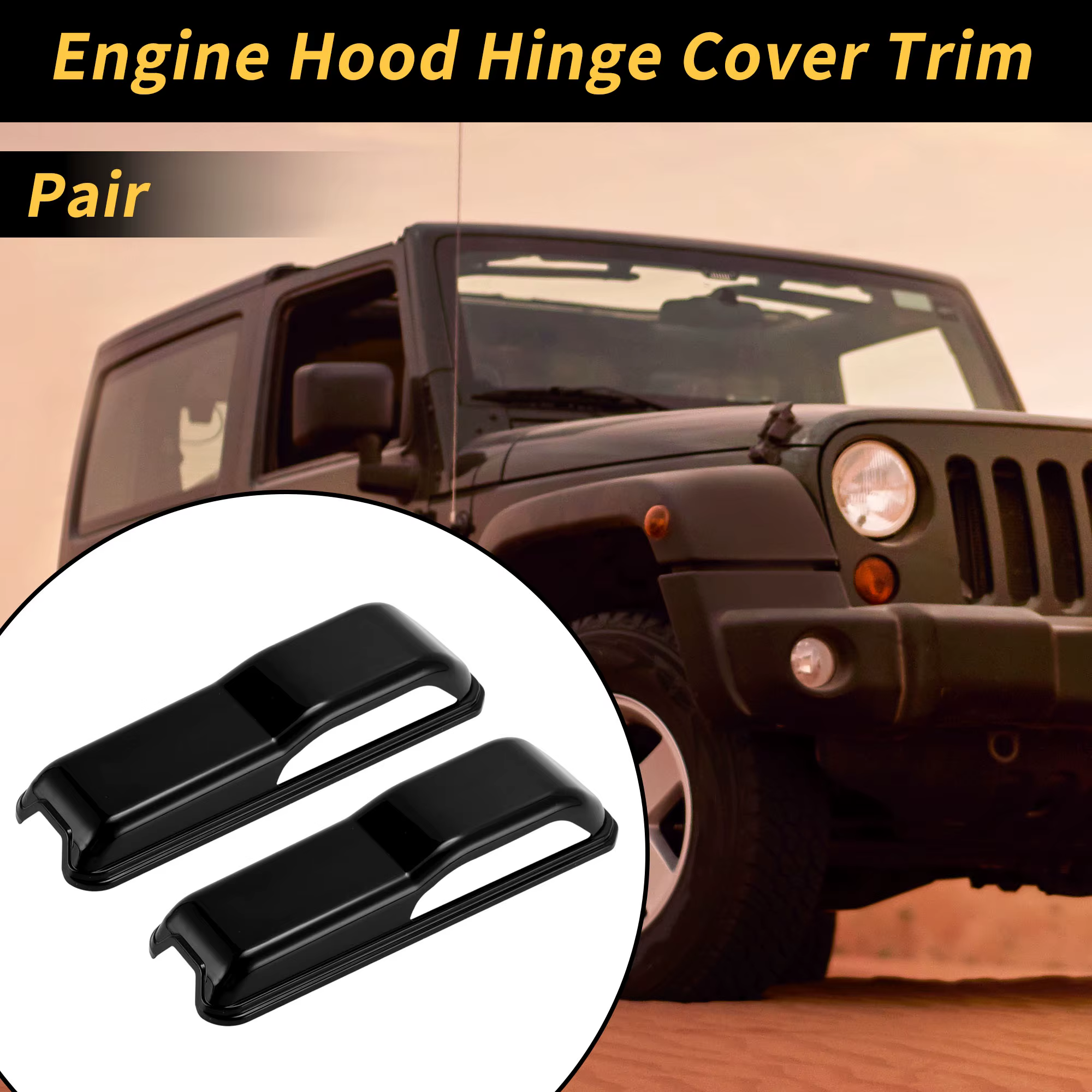 Motoforti 1 paire de couvercles de charnière de capot moteur pour Jeep Wrangler JL JLU Sport Sahara 