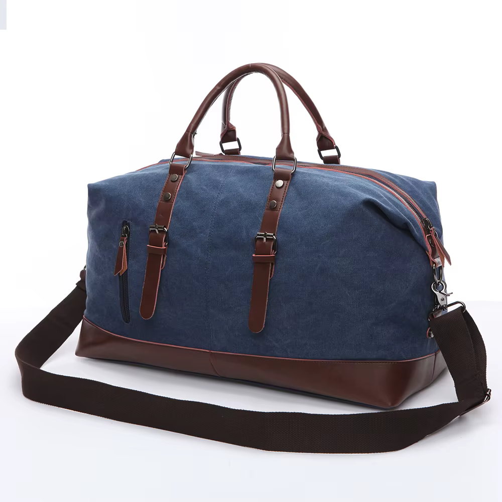 Sacs de voyage en toile et cuir pour hommes, bagages à main, sacs de sport, fourre-tout de voyage, g