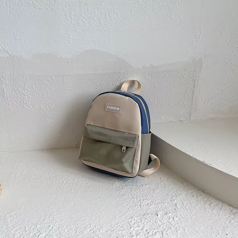Sac à dos en toile de style coréen pour enfants, léger, unisexe, pour l'école, design color block, r
