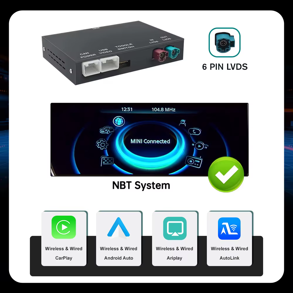 CarPlay sans fil Android Auto pour Mini R55 R56 R57 R58 R59 R60 R61 F54 F55 Clubman Countryman Hardt